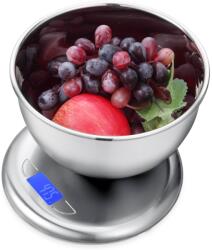Bravo Digitális Konyhai Mérleg - Tállal, Rozsdamentes acél, 5 kg