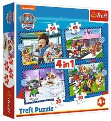Trefl 34650 - Mancs őrjárat - Doggy things - 4 az 1-ben puzzle (35, 48, 54, 70 db-os) (34650)