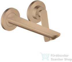 Hansgrohe AXOR Citterio C falsík alatti mosdó csaptelep 19, 3 cm-es kifolyóval, nem zárható leeresztővel, rombuszmetszéses fogantyúval, alaptest nélkül, szálcsiszolt vörös arany hatású 49111310 (49111310)