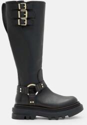 AllSaints bőr csizma Jade Biker Boot fekete, női, platformos, W055FB - fekete Női 38