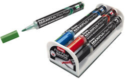 Pentel Táblamarker+törlő szivacs 1-5mm, hajlékonyhegyű, PENTEL Maxiflo Flex Feel 4 db-os klt (MWL5SBF-4N) - cartridge