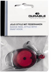 Durable Kihúzható névjegytartó DURABLE WITH SNAP HOOK karabineres piros (832703) - cartridge