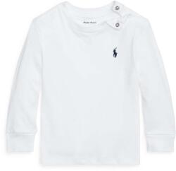 Ralph Lauren baba pamut hosszú ujjú fehér, sima, 320843804004 - fehér 75-79