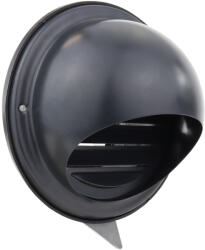 Dalap SUVLAD 100 fekete rozsdamentes acél szellőzőrács fedéllel, hálóval, karimával Ø 100 mm (99346)