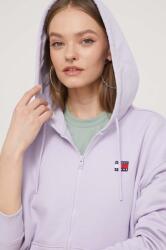 Tommy Hilfiger pamut melegítőfelső lila, női, nyomott mintás, kapucnis - lila S - answear - 53 990 Ft