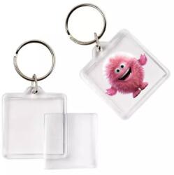 Playbox PlayBox: Átlátszó négyszögletes kulcstartó 4x4cm 1db (2472321) - jatekshop
