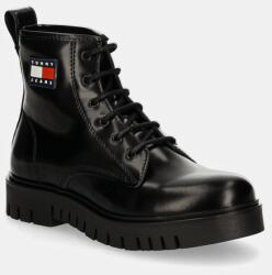 Tommy Jeans bőr bakancs TJW LACE UP BOOT fekete, női, platformos, EN0EN02624 - fekete Női 38