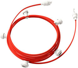 Creative-Cables Használatra kész 7, 5 m-es Lumet szállámpa készlettel 5 fehér lámpatartóval, akasztóval és csatlakozóval (CATE27B075CM09)