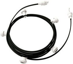 Creative-Cables Használatra kész 7, 5 m-es Lumet szállámpa készlettel 5 fehér lámpatartóval, akasztóval és csatlakozóval (CATE27B075CM04)