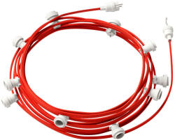 Creative-Cables Használatra kész 12, 5 m-es Lumet szállámpa készlettel 10 fehér lámpatartóval, akasztóval és csatlakozóval (CATE27B125CM09)