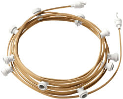 Creative-Cables Használatra kész 12, 5 m-es Lumet szállámpa készlettel 10 fehér lámpatartóval, akasztóval és csatlakozóval (CATE27B125CN06)