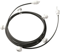 Creative-Cables Használatra kész 7, 5 m-es Lumet szállámpa készlettel 5 fehér lámpatartóval, akasztóval és csatlakozóval (CATE27B075CM03)