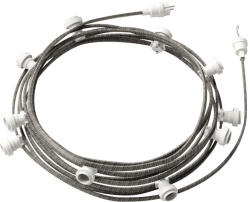 Creative-Cables Használatra kész 12, 5 m-es Lumet szállámpa készlettel 10 fehér lámpatartóval, akasztóval és csatlakozóval (CATE27B125ECC37)