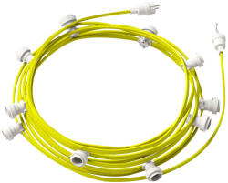 Creative-Cables Használatra kész 12, 5 m-es Lumet szállámpa készlettel 10 fehér lámpatartóval, akasztóval és csatlakozóval (CATE27B125CF10)