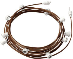 Creative-Cables Használatra kész 12, 5 m-es Lumet szállámpa készlettel 10 fehér lámpatartóval, akasztóval és csatlakozóval (CATE27B125CZ22)