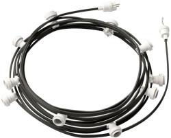 Creative-Cables Használatra kész 12, 5 m-es Lumet szállámpa készlettel 10 fehér lámpatartóval, akasztóval és csatlakozóval (CATE27B125CM03)