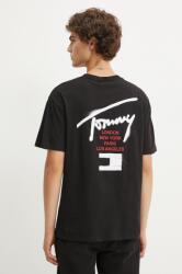 Tommy Jeans t-shirt fekete, férfi, nyomott mintás, DM0DM18529 - fekete XL