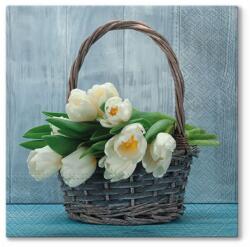  Decoupage szalvéták Tulips in the Basket - 1 db (Decoupage)
