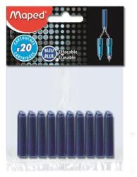 Maped Töltőtoll patron, MAPED, kék - 20 db (IMA221910) - papiruniverzum