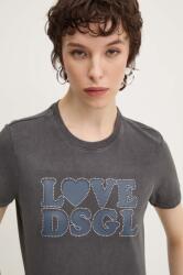 Desigual t-shirt LOVE női, szürke, 24WWTK85 - szürke L