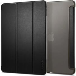 Spigen SMART FOLD tok álló, bőr hatású (aktív FLIP, oldalra nyíló, TRIFOLD, asztali tartó) FEKETE Apple IPAD Pro 11 (2024) (ACS07025)