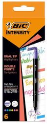 BIC Textmarker 2 capete, Bic Intensity Dual Tip, 6 culori/cutie (503828)