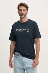 Pepe Jeans pamut póló ALBERT sötétkék, férfi, nyomott mintás, PM509432 - sötétkék S