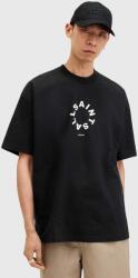 AllSaints pamut póló TIERRA SS CREW fekete, férfi, nyomott mintás, M072PB - fekete L