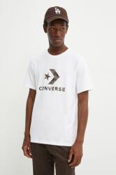 Converse pamut póló fehér, férfi, nyomott mintás, 10026684-A02 - fehér XXL