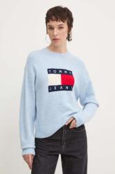 Tommy Hilfiger gyapjúkeverék pulóver könnyű, női, DW0DW18681 - kék L