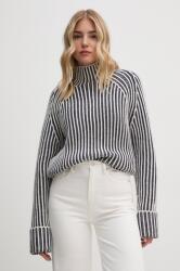 Calvin Klein gyapjú pulóver meleg, női, félgarbó nyakú, K20K207439 - kék XS/S