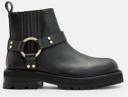 AllSaints bőr csizma Maddie Biker Boot fekete, női, lapos talpú, W054FB - fekete Női 37