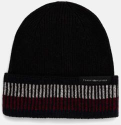 Tommy Hilfiger gyapjú sapka fekete, gyapjú, AM0AM12751 - fekete Univerzális méret