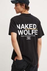 Naked Wolfe pamut póló fekete, férfi, nyomott mintás, classic. tee - fekete S