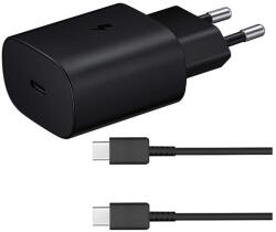 Samsung EP-TA800EBE + EP-DA705BBE / GH39-02077A 25W Type-C fekete hálózati töltő + Type-C kábel (EP-TA800EBE + EP-DA705BBE / GH39-02077A)