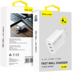 Blavec fali töltő BC3 - 3xUSB - 3A (TCBC3-3UW3A) fehér