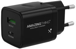 Amazing Thing fali töltő Gyorsító Pro EUPD30WB - USB + Típus C - QC 3.0 PD 30W 3A fekete