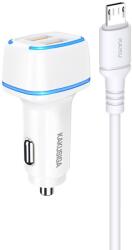 KAKU Autós Töltő KSC-528 Shengyu - 2xUSB - 2, 8A USB-Micro USB kábellel fehér