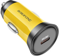 BOROFONE autós töltő BZ26 Searcher - Typ C - PD 30W 3A sárga