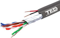 TED Electric Cablu retea TED Electric FTP Cat. 5e cu 2 fire alimentare Cupru 0.75mm, rola 305m (A0115384)