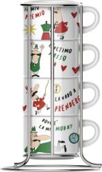 Bialetti Cappuccino Csésze Szett Állvánnyal - 4 db, 250 ml