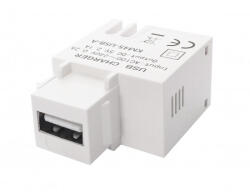 OMU system KM45-USB-A USB töltő keystone modul 2, 1A 5VDC moduláris, szerelvényezhető műanyag csatorn (KM45-USB-A)