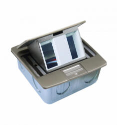OMU system PD-KM45-3M-SS padlódoboz 3 modul KM45 modulokhoz rozsdamentes acél soft pop-up tetővel re (PD-KM45-3M-SS)