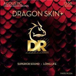 DR Strings Dragon Skin+ Coated 80/20 Medium Corzi chitare acustice (DA8-13)
