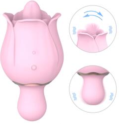 Passion Labs Vibrator Bloom, 18 Moduri Stimulatoare, Silicon, USB, Roz, 10.9 cm, Passion Labs Vibrator