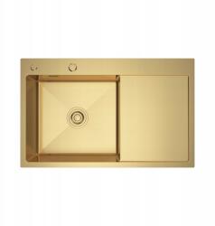 Erga HD, 1 kamrás acél mosogató 780x490x210 mm, bal, arany, ERG-MLS-HD7849LG (ERG-MLS-HD7849LG)
