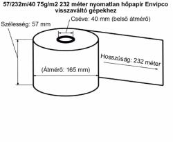 BLUERING Hőpapír 57mm széles, 232fm hosszú, cséve 40mm, BPA mentes nyomatlan, ENVIPCO MOHU visszaváltó gépekhez Bluering® (MEN-OR-57613)