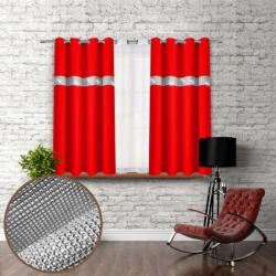 Mondo Italia Függöny a gyűrűk cirkóniával 140x160 cm piros