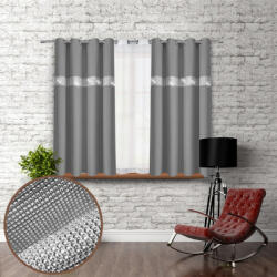 Mondo Italia Függöny a gyűrűk cirkóniával 140x160 cm sötétszürke