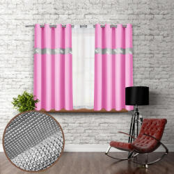 Mondo Italia Függöny a gyűrűk cirkóniával 140x160 cm világos rózsaszín